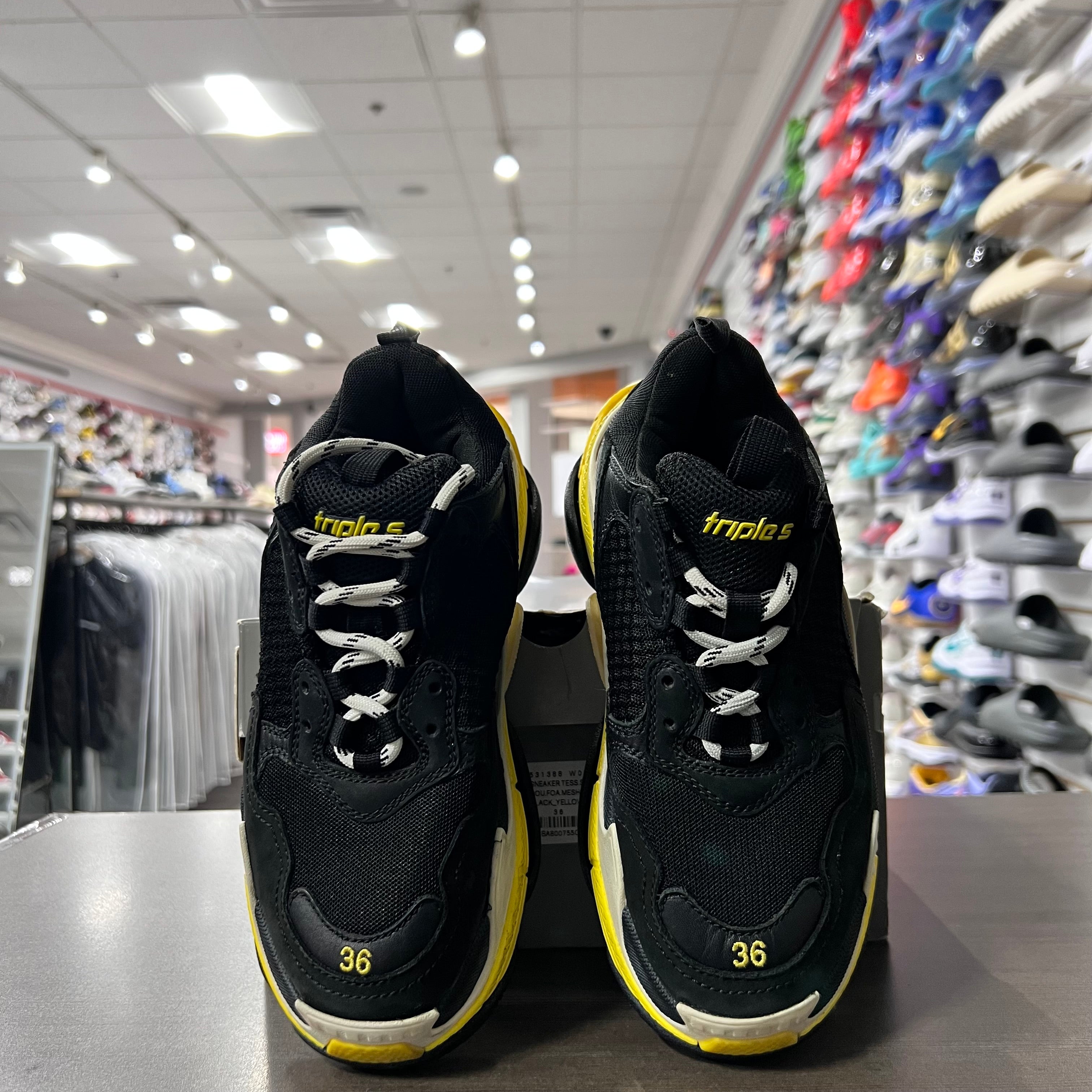 Balenciaga Triple S Black Yellow (Lightly Worn)