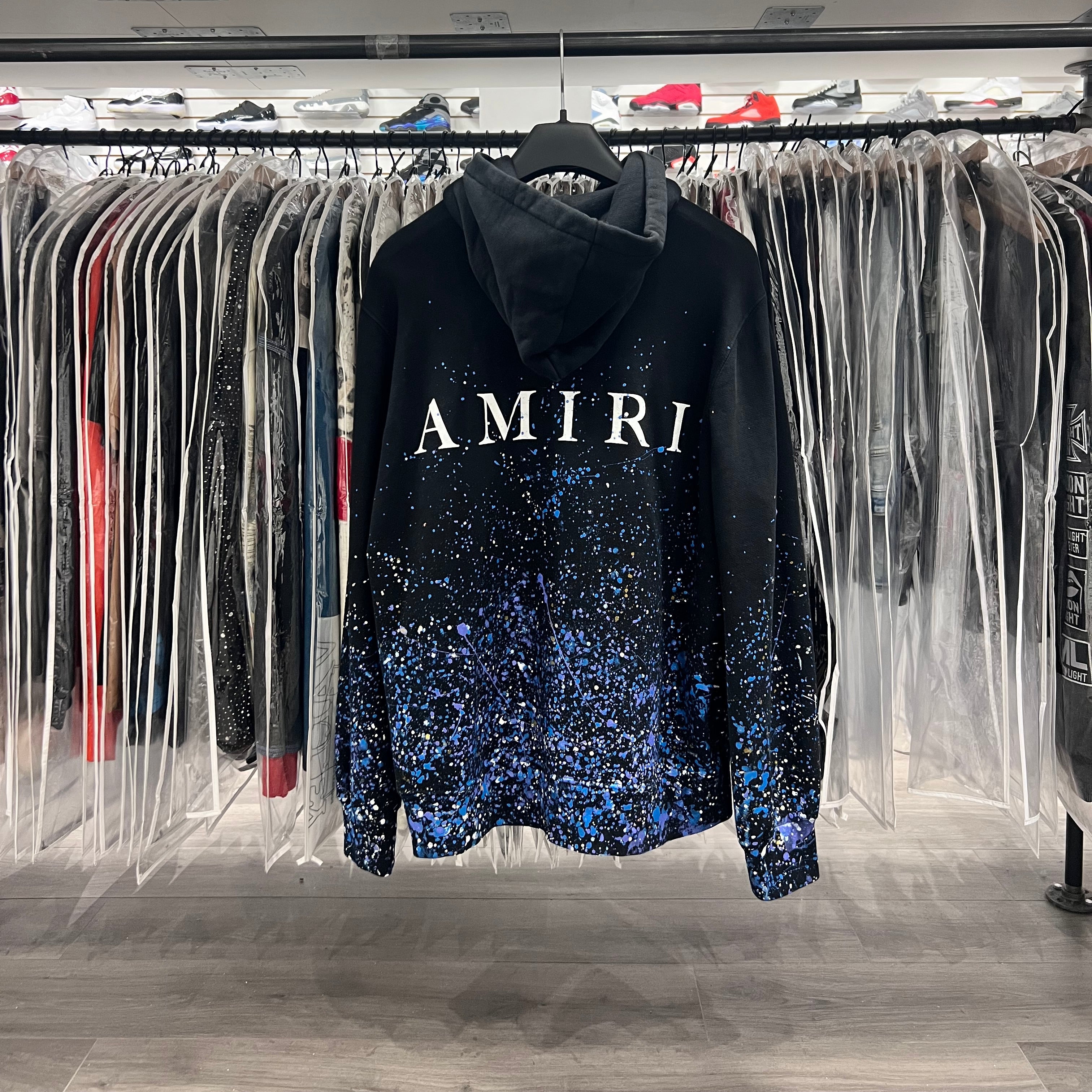 Amiri Crystal Paint Splatter Hoodie Black (Lightly Worn)