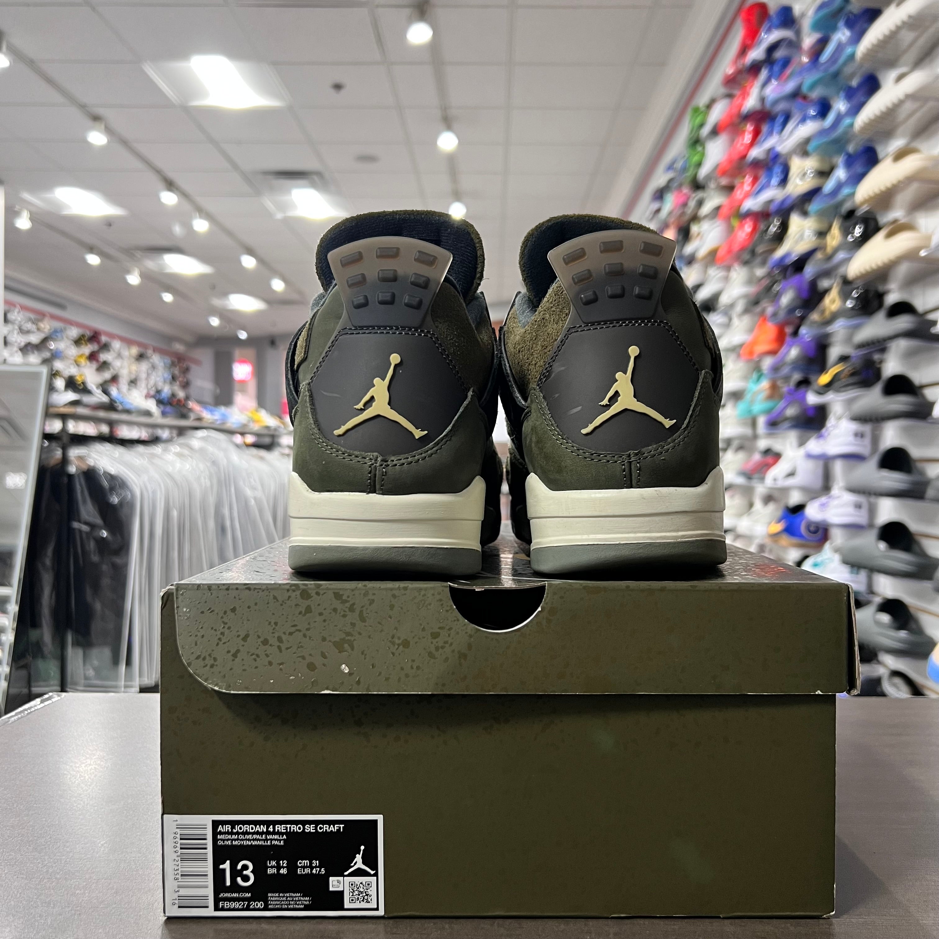 Jordan Retro 4 Mens Craft Olive (Lightly Worn)
