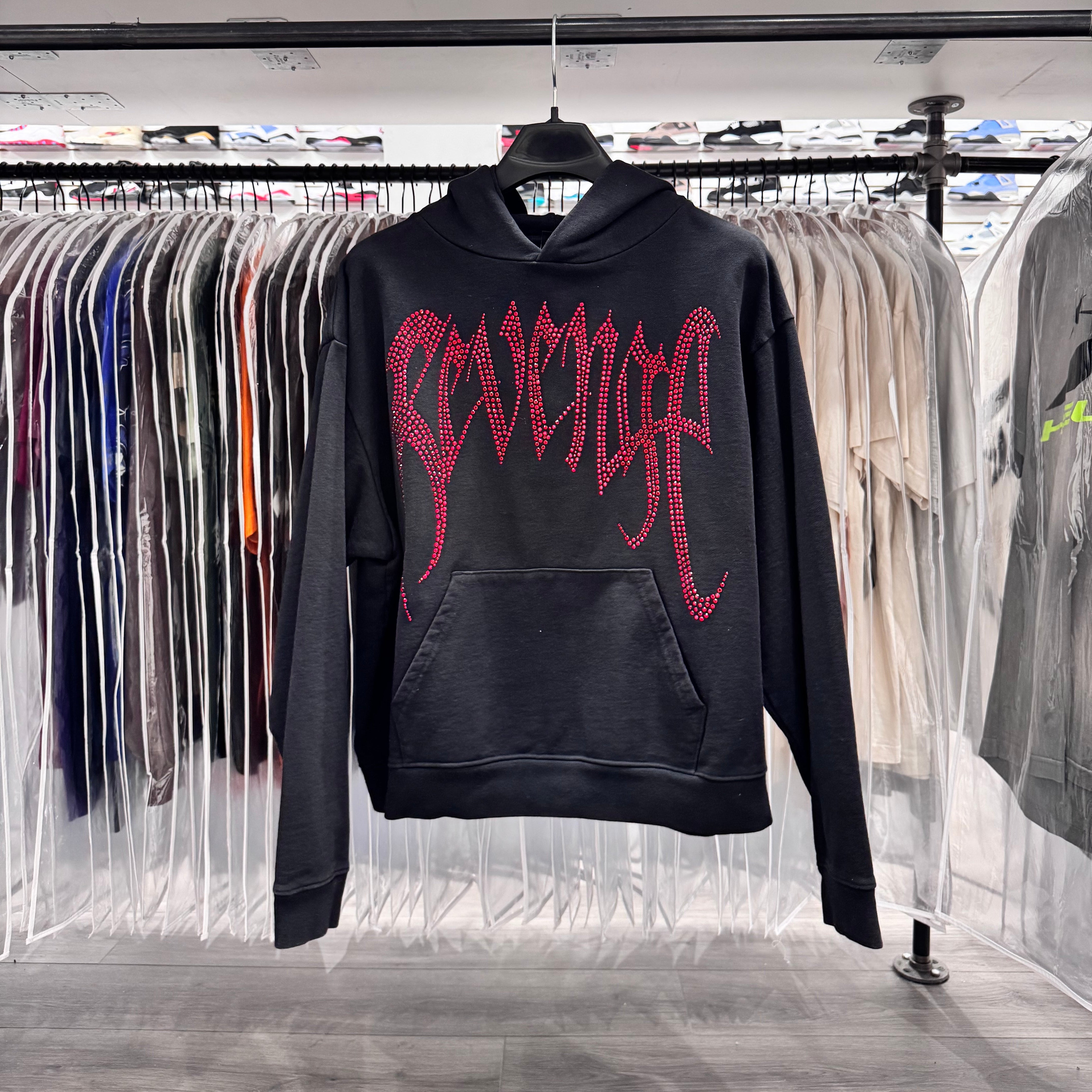 Revenge Hoodie Rhinestone Black/Red