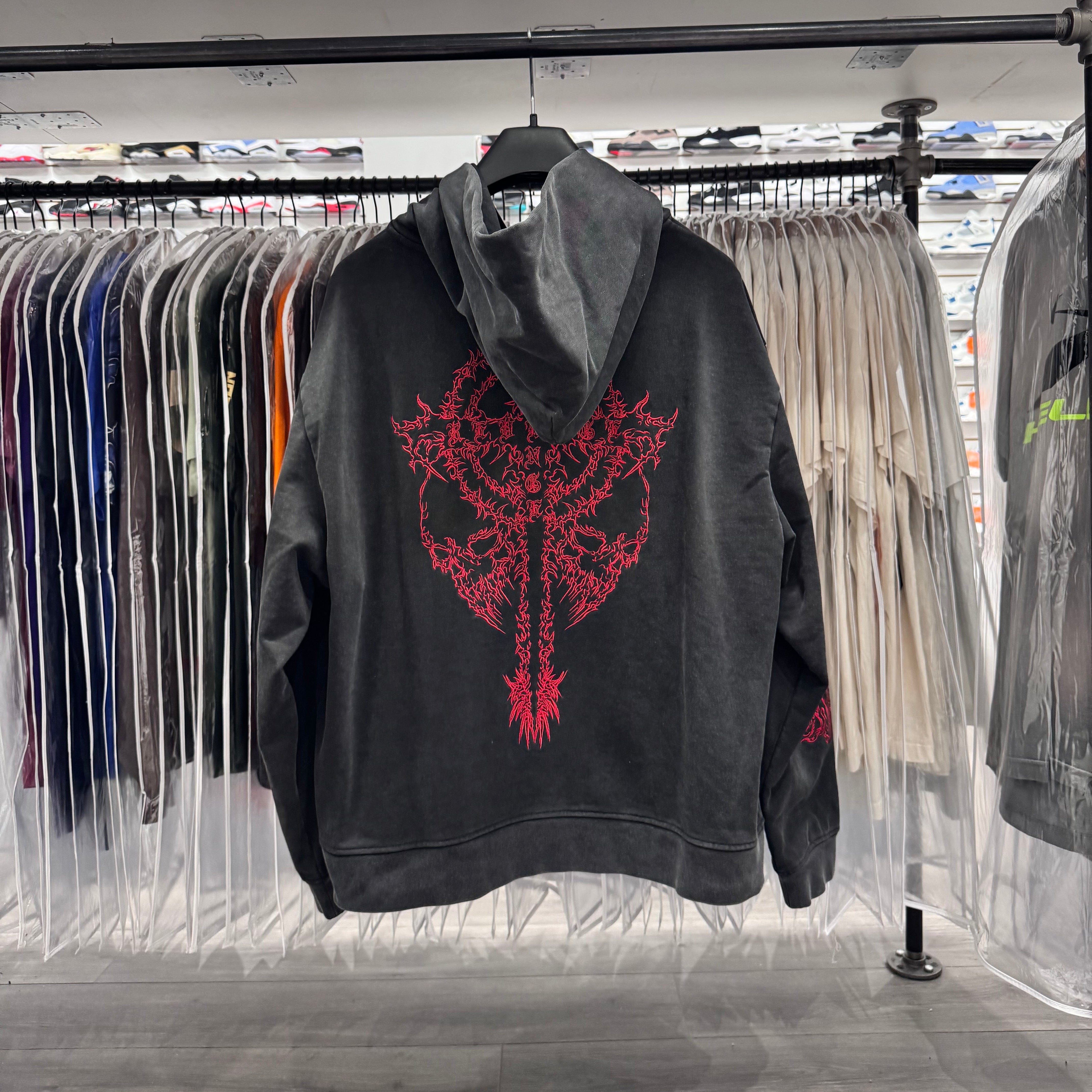 Revenge Hoodie Tattoo Red Black