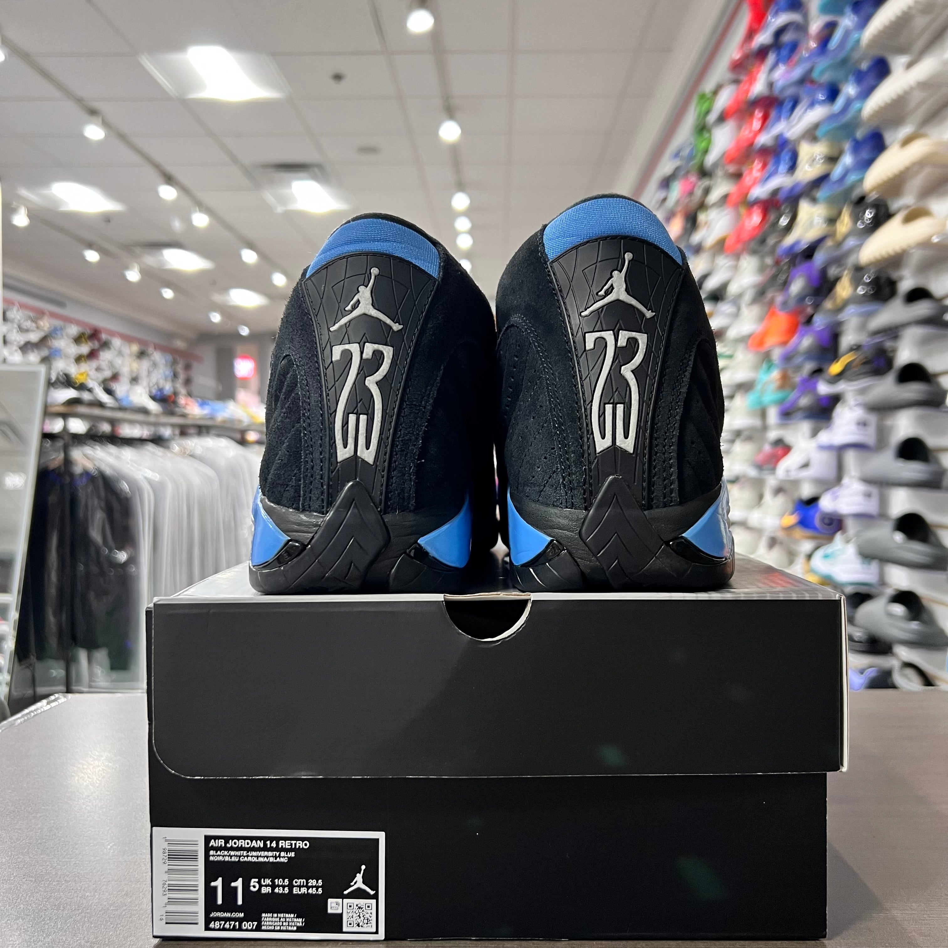 Jordan Retro 14 Mens Black University Blue (Lightly Worn)