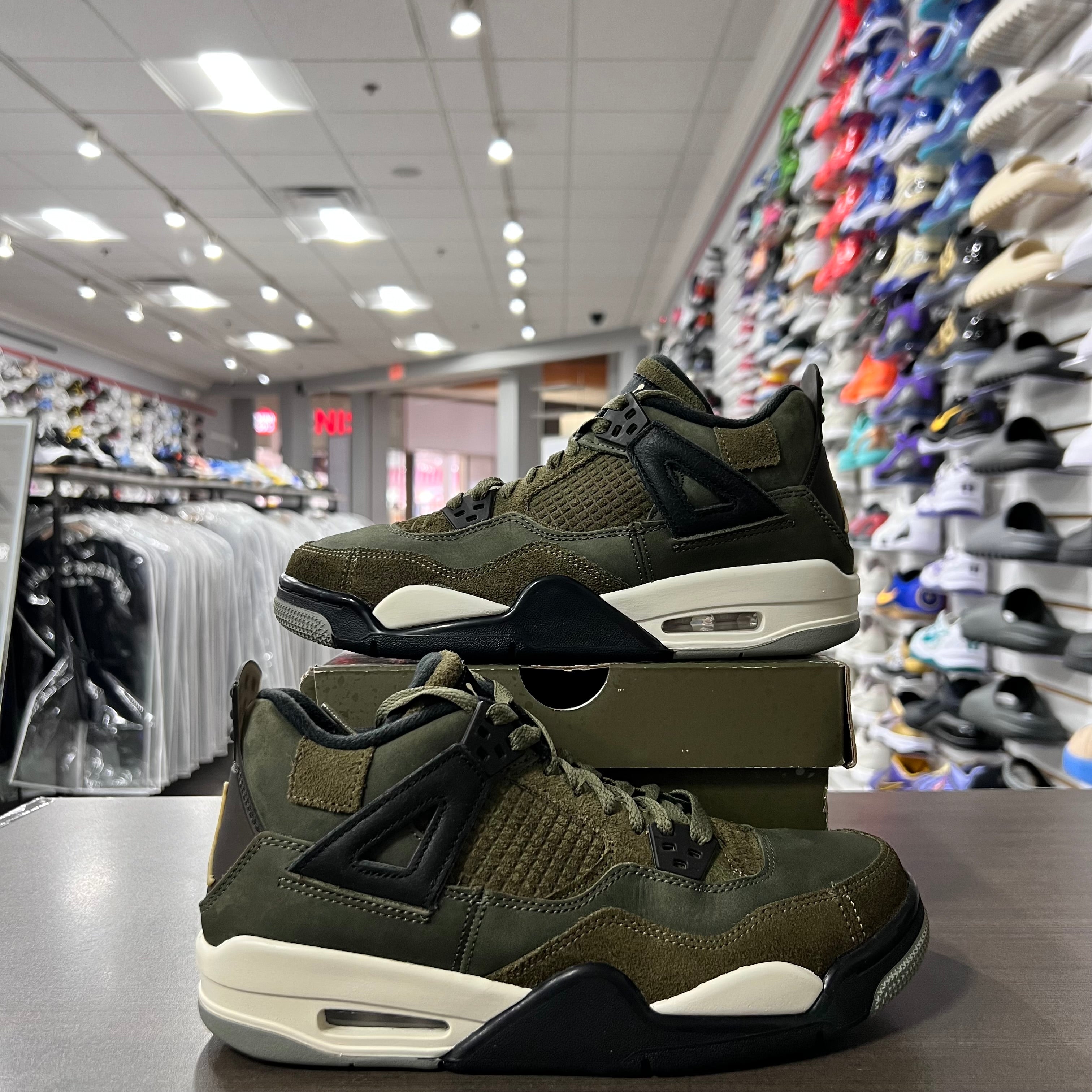 Jordan Retro 4 Gs Craft Medium Olive (Lightly Worn)