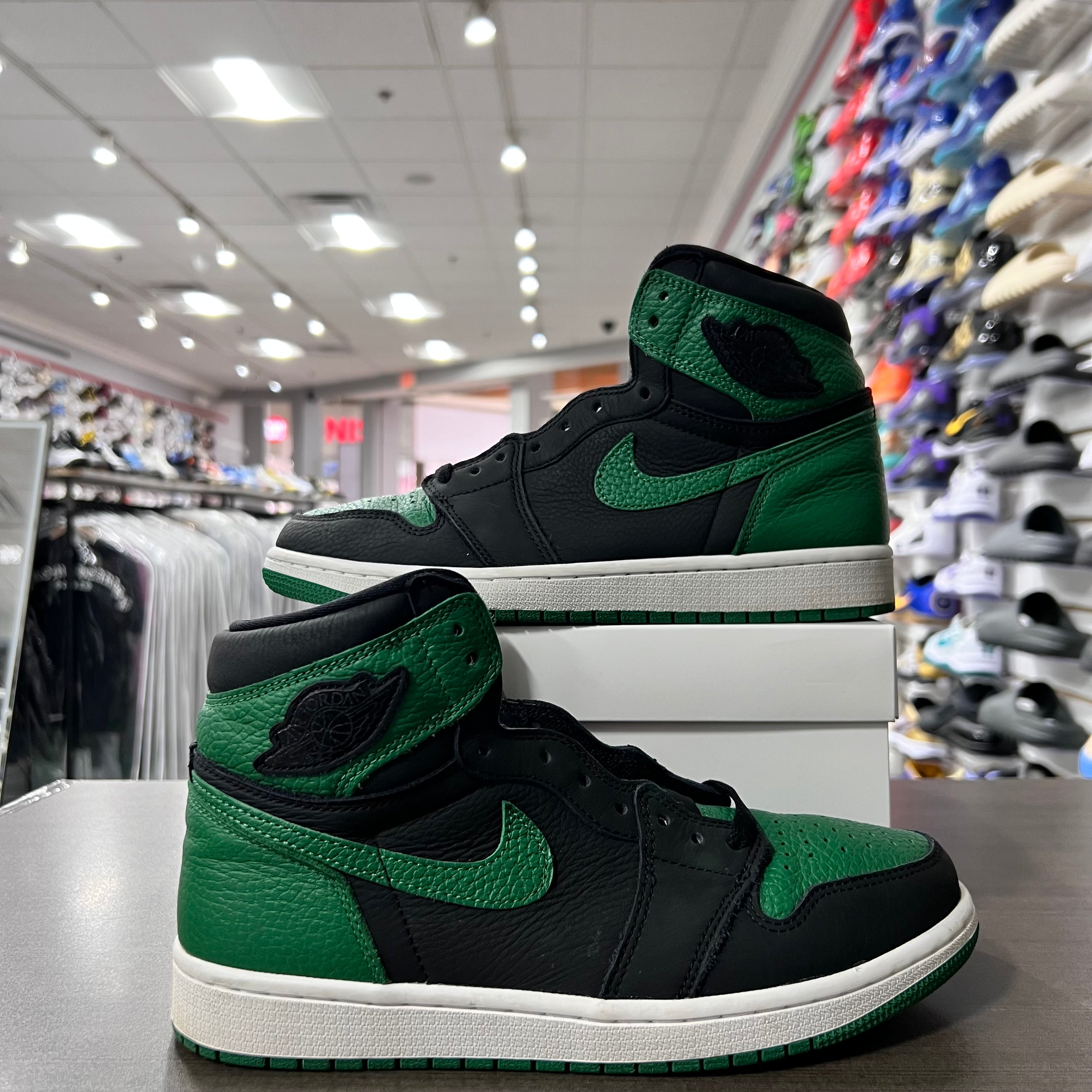 Jordan Retro 1 High Og Mens Pine Green Black (Lightly Worn+Replacement Box)