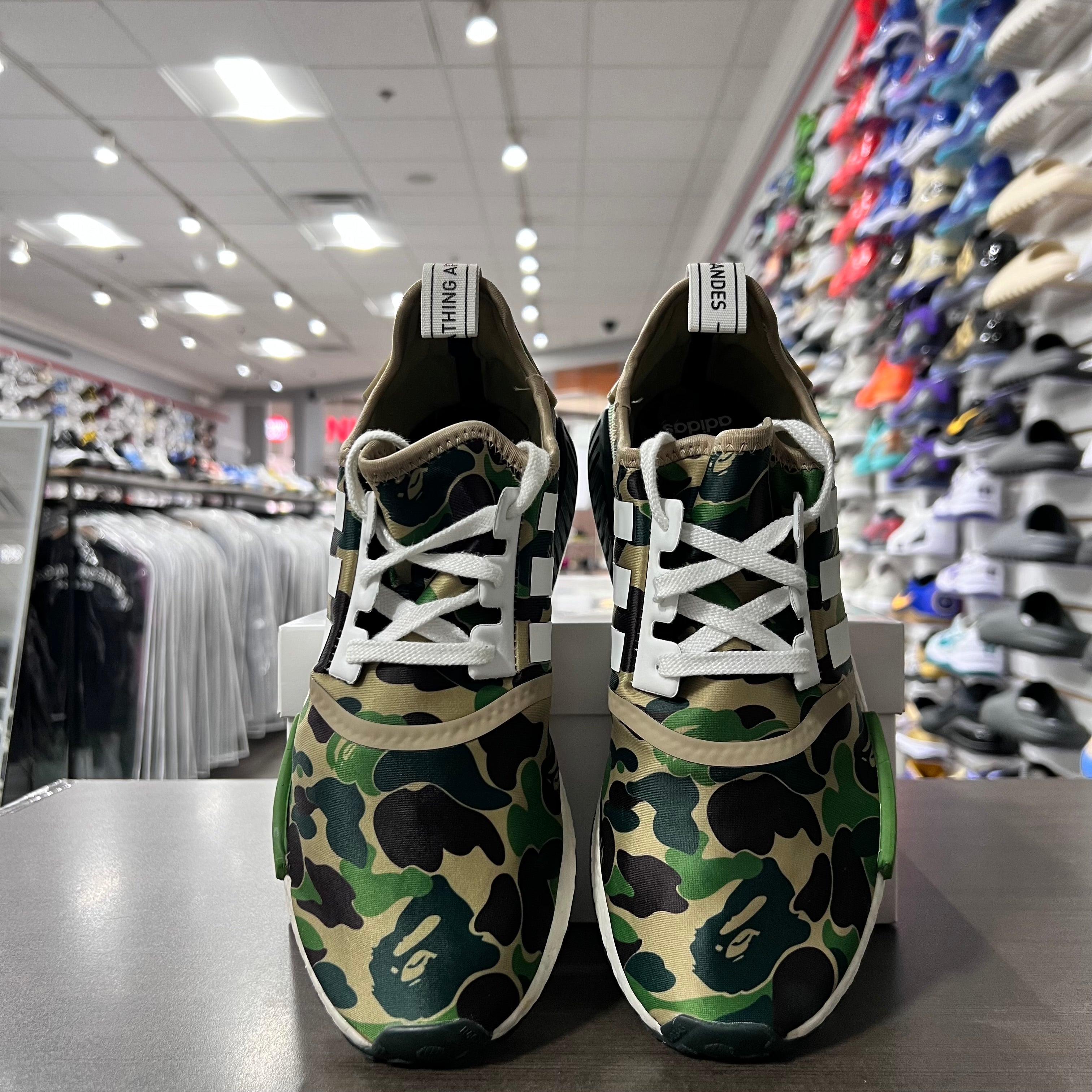 Adidas NMD R1 Bape Olive Camo (Lightly Worn+Replacement Box)