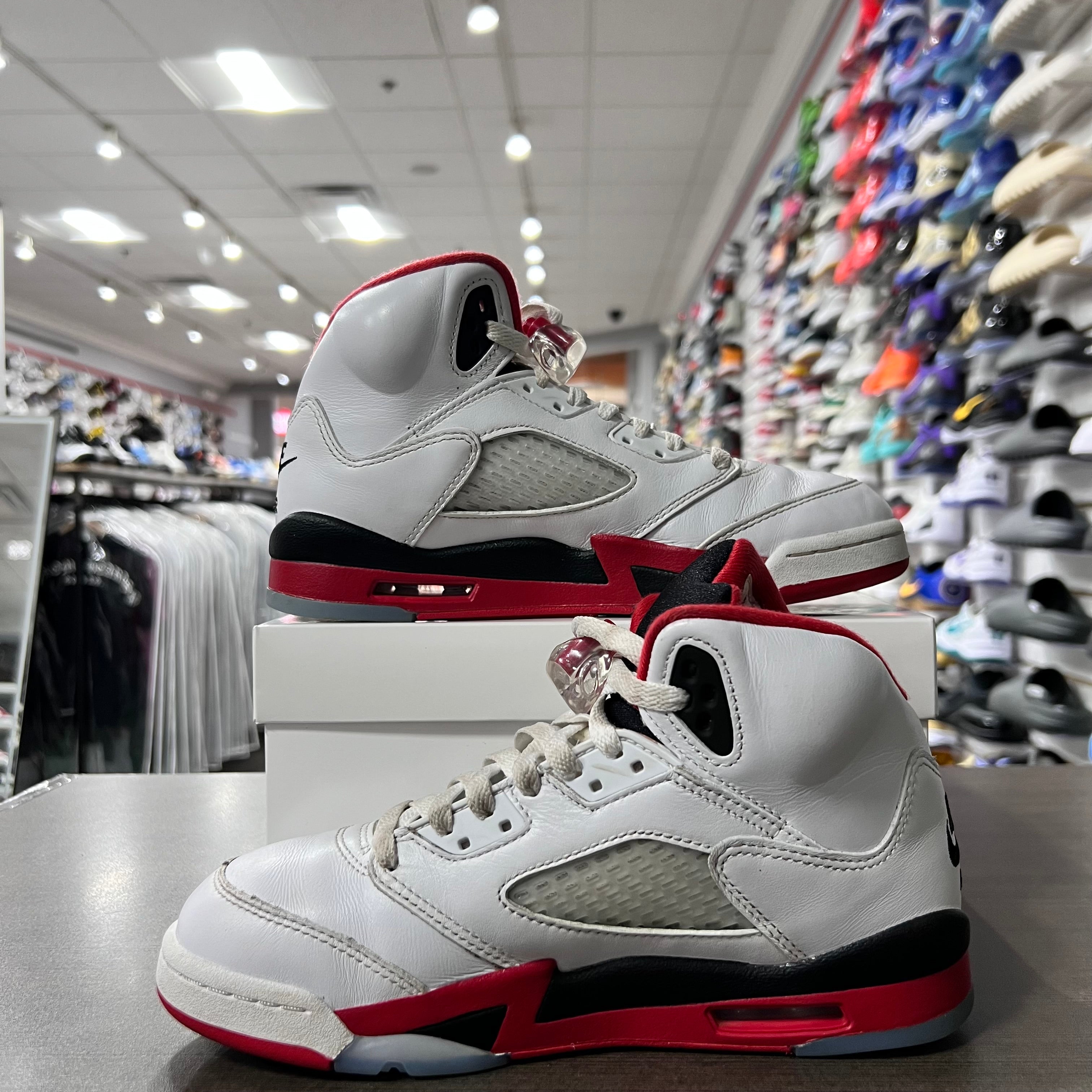 Jordan Retro 5 Gs Fire Red Black Tongue (2025)(Lightly Worn+Replacement Box)