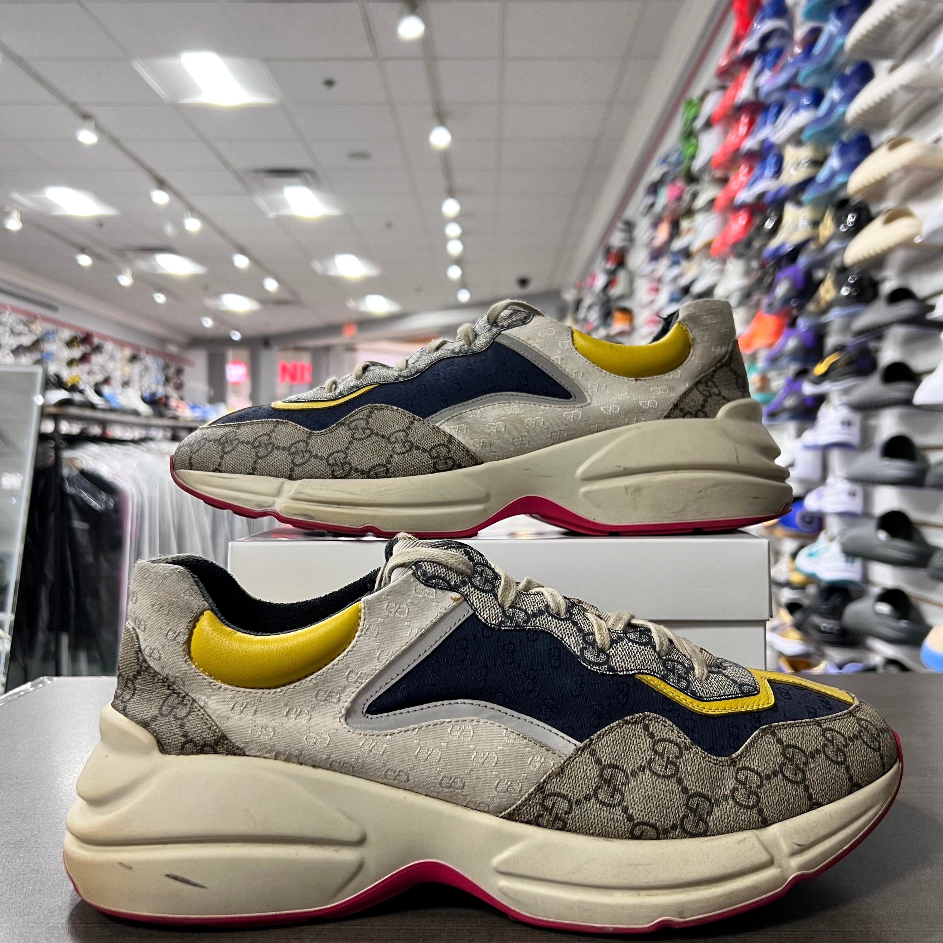 Gucci Rython Sneaker Beige Yellow White (Lightly Worn+Replacement Box)