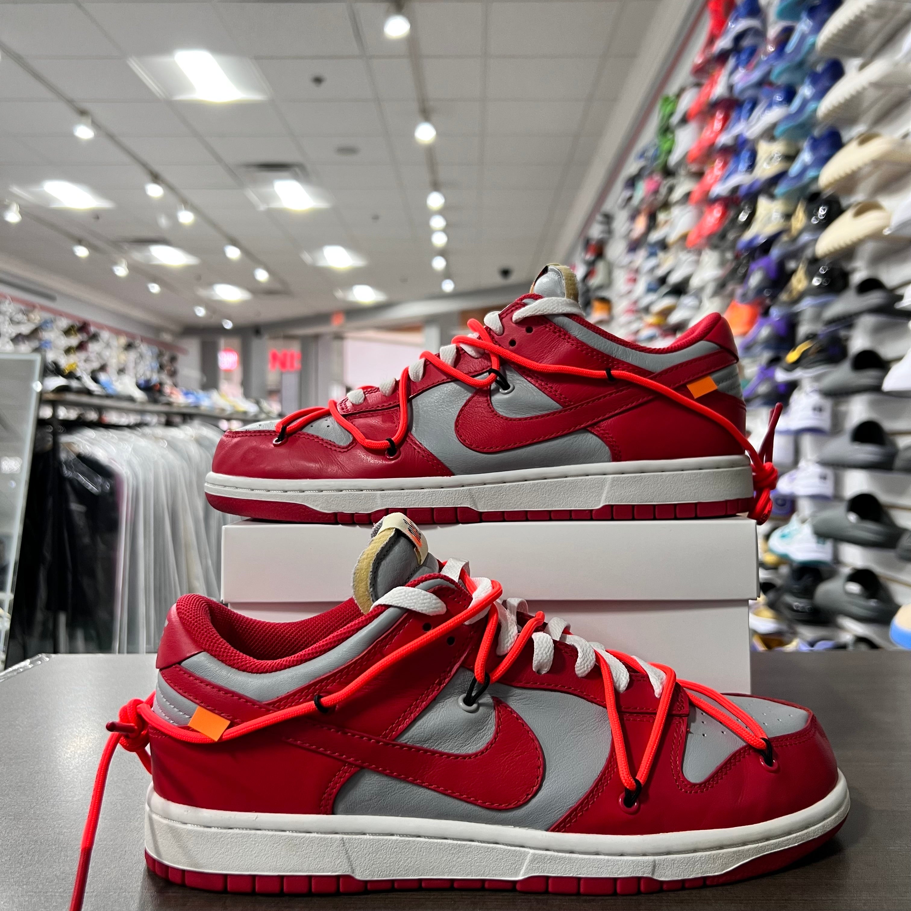 Nike X Off White Dunk Low University Red (Lightly Worn+Replacement Box)