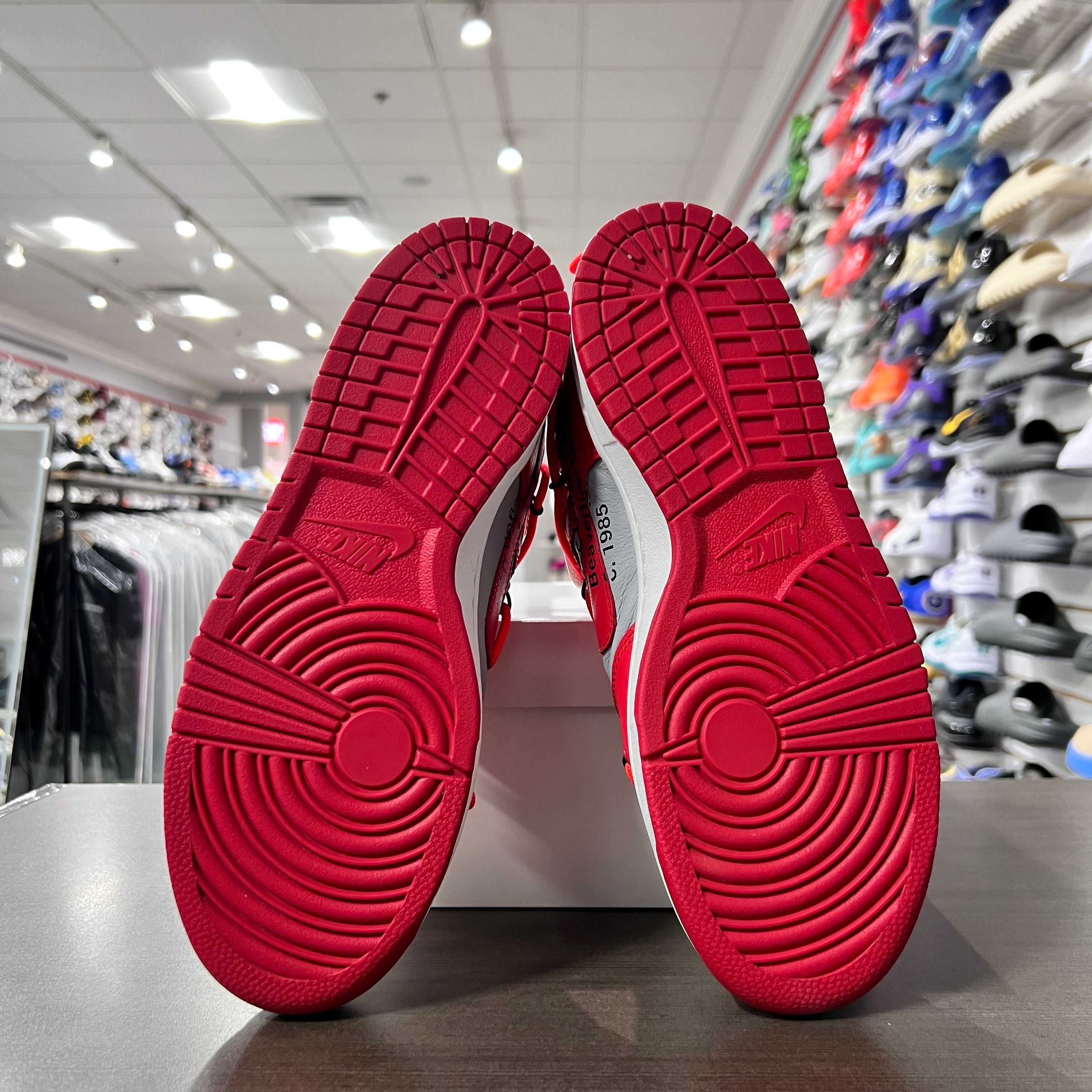 Nike X Off White Dunk Low University Red (Lightly Worn+Replacement Box)