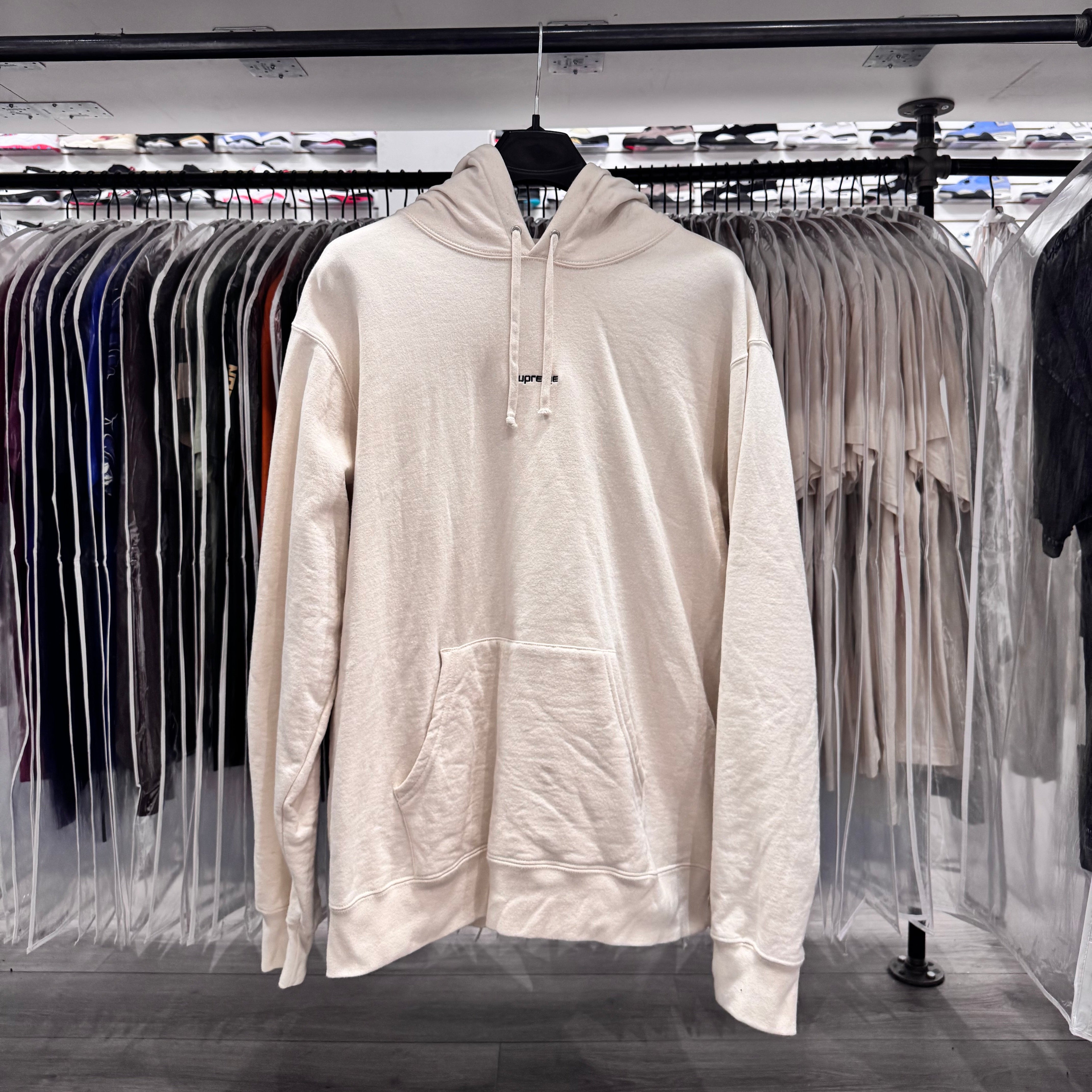 Supreme Hoodie Cream Small Logo (Lightly Worn)