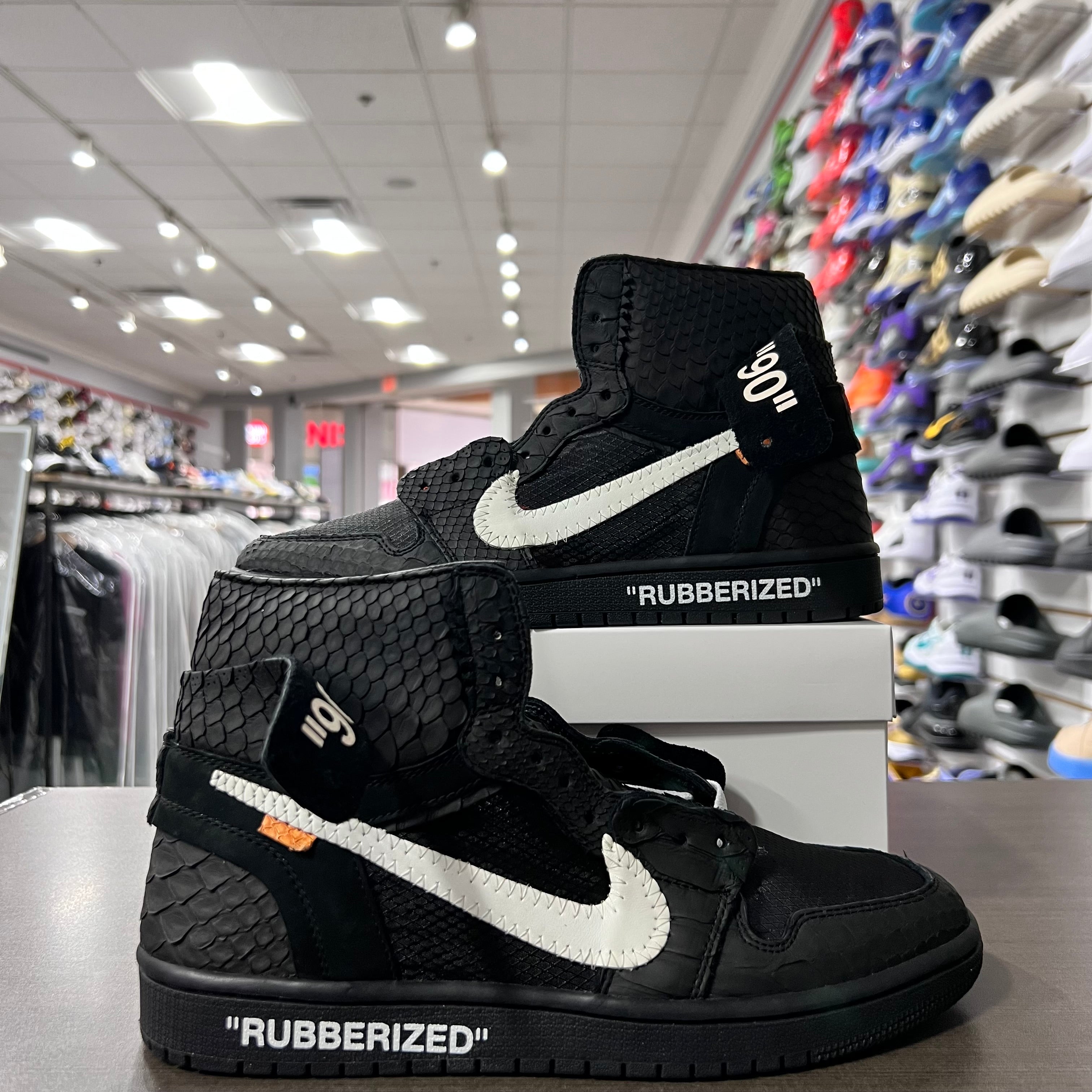 The Shoe Surgeon Off White Jordan 1 Lux Rubberized Python Custom (Lightly Worn+Replacement Box)