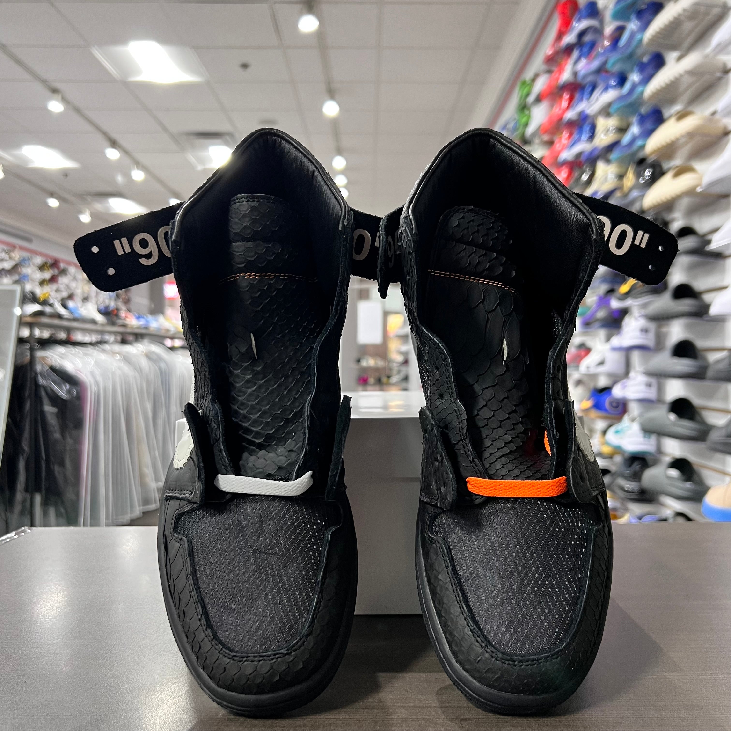 The Shoe Surgeon Off White Jordan 1 Lux Rubberized Python Custom (Lightly Worn+Replacement Box)
