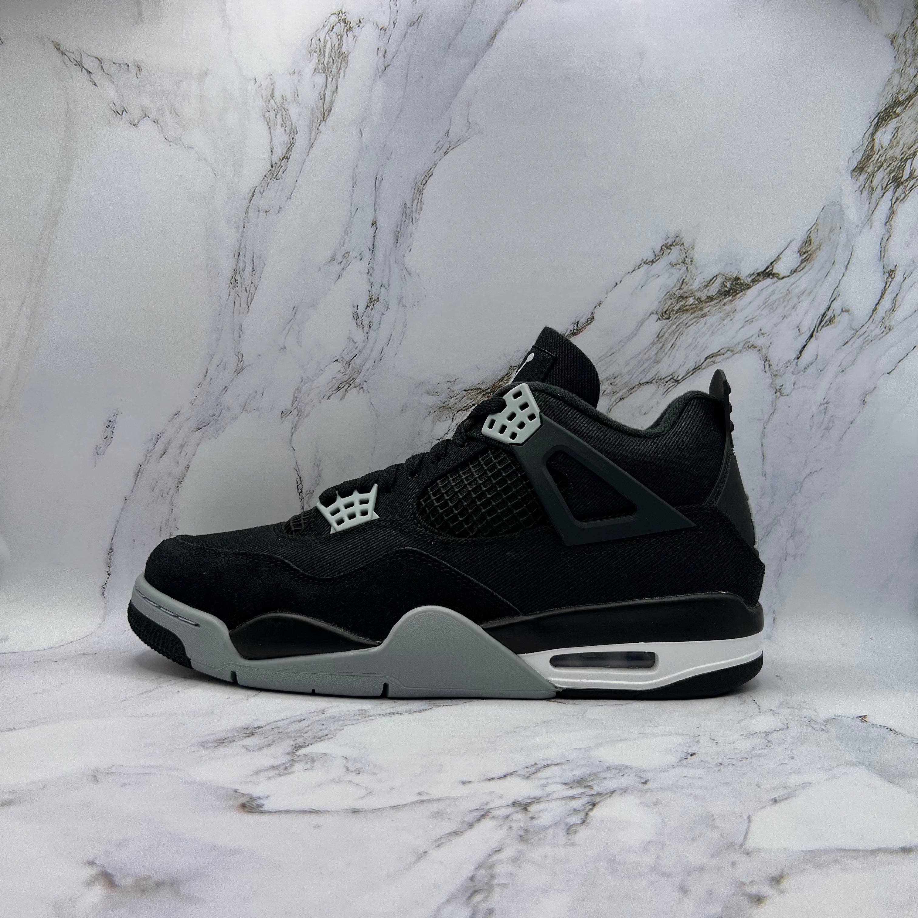 Jordan Retro 4 Mens Black Canvas