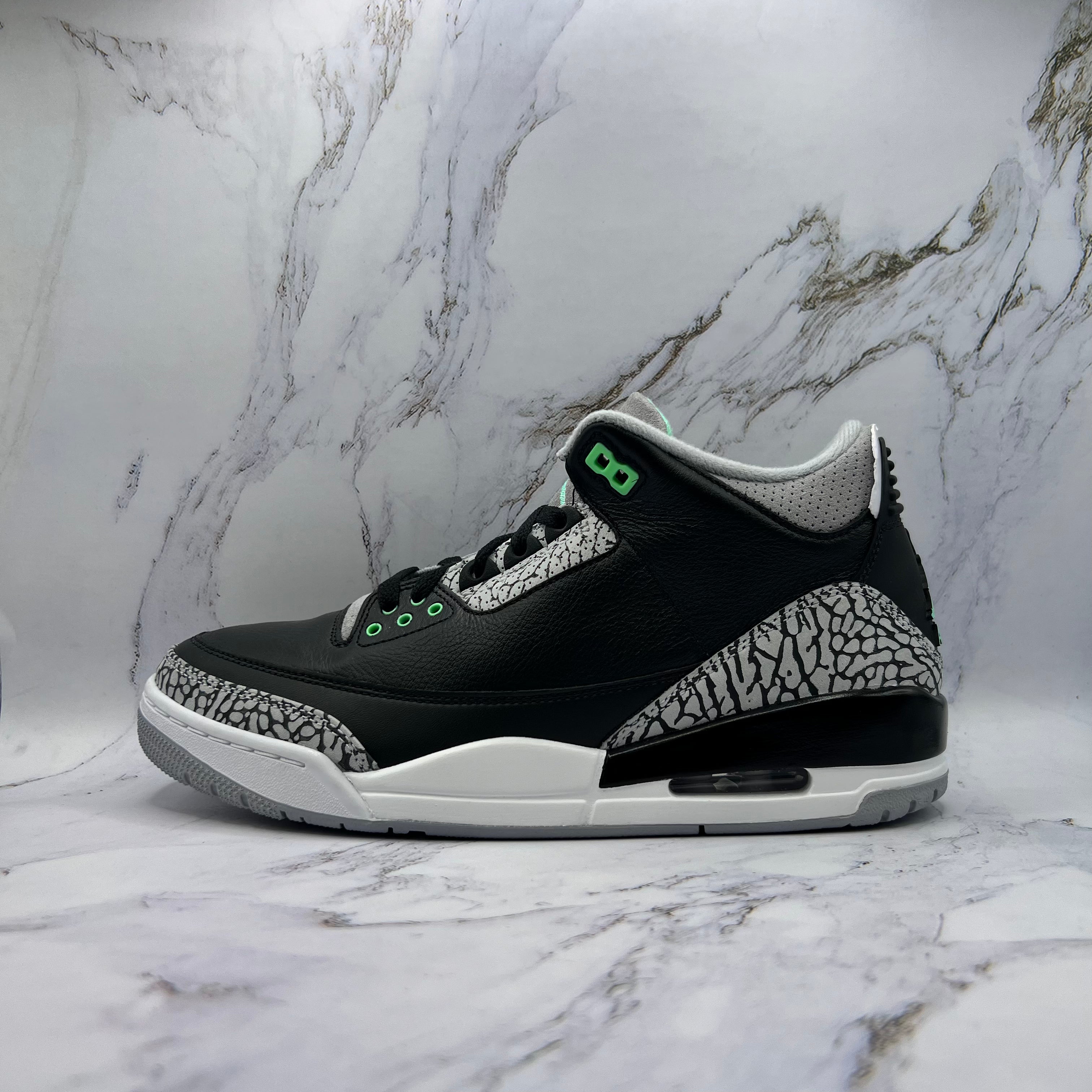 Jordan Retro 3 Mens Green Glow