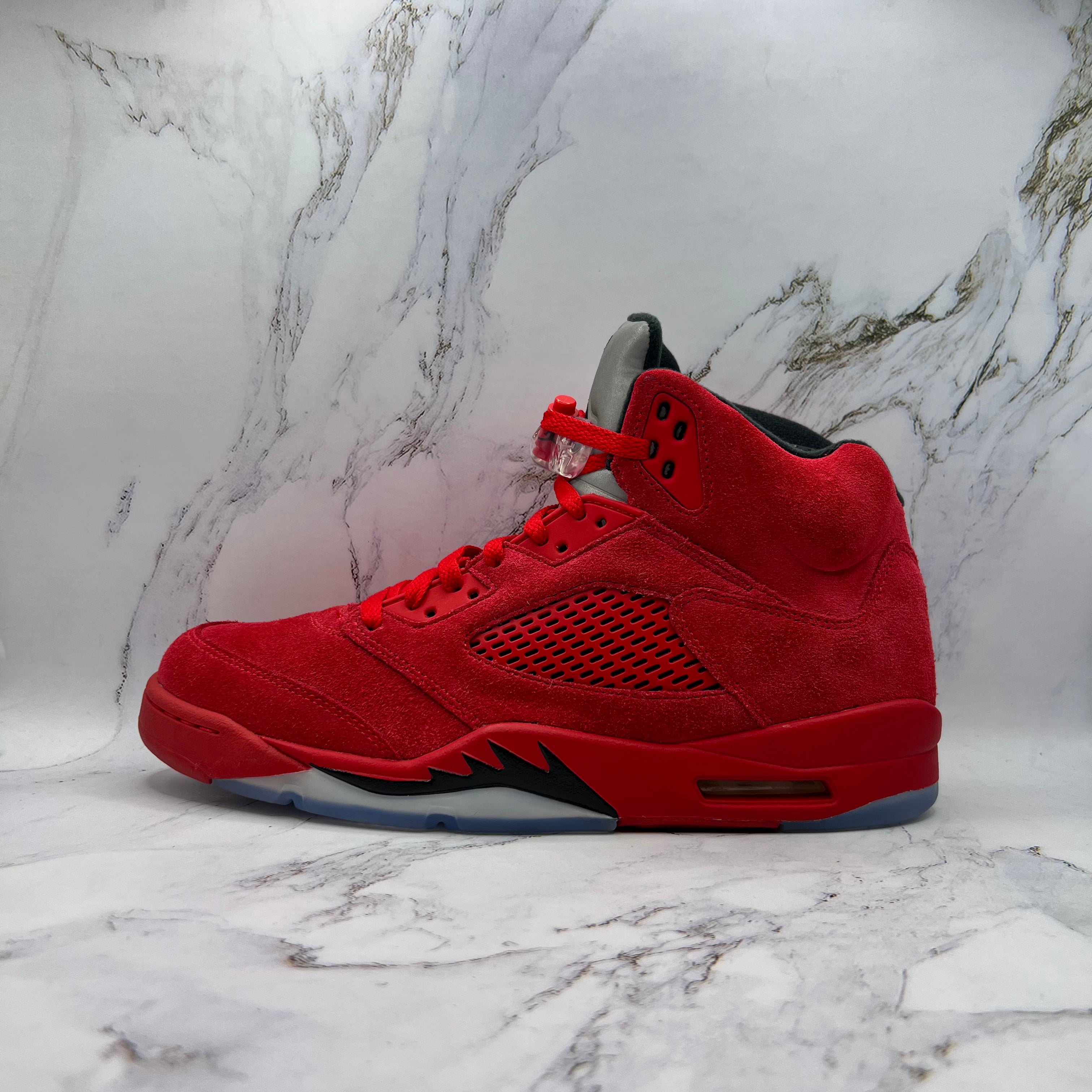 Jordan Retro 5 Mens Red Suede