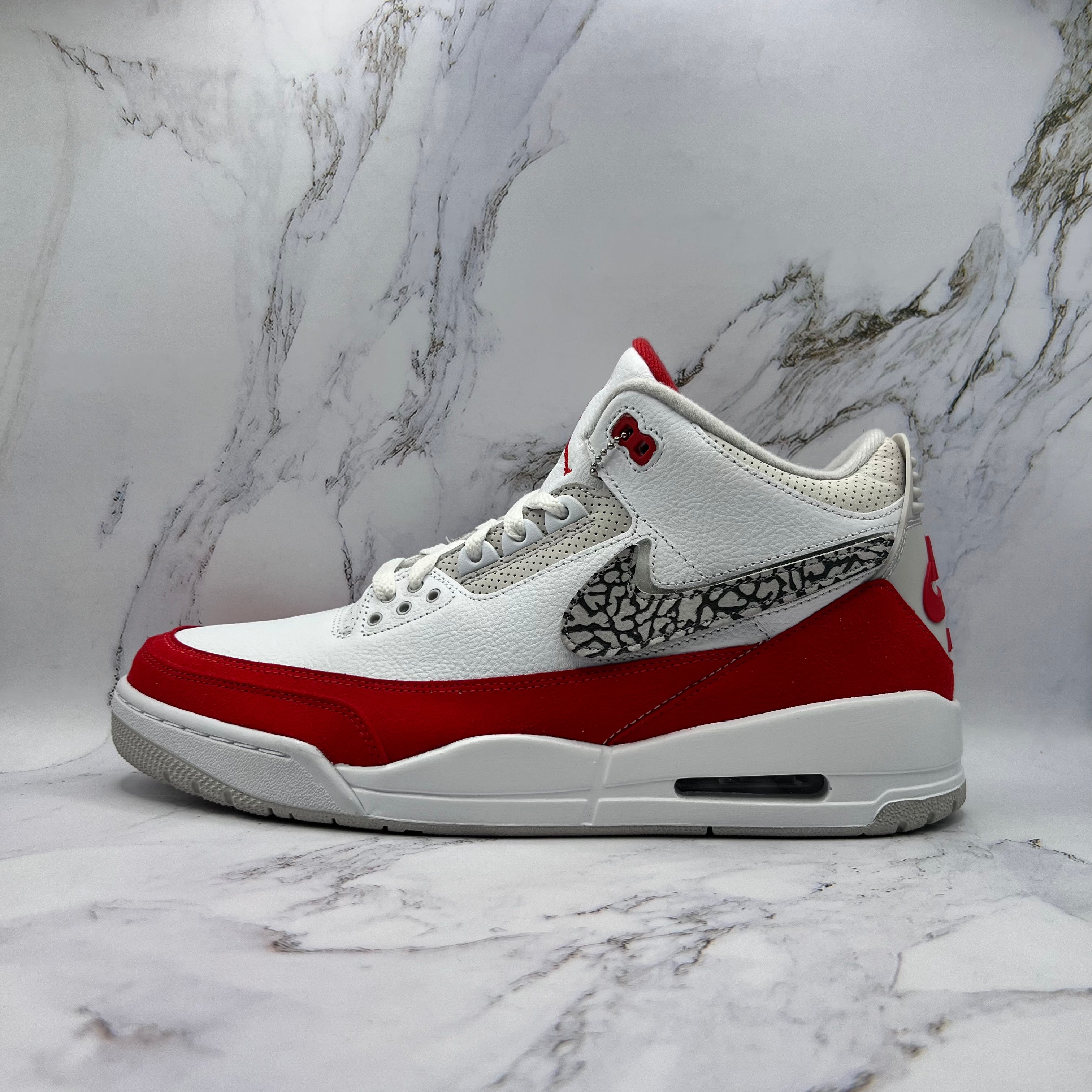 Jordan Retro 3 Mens Tinker White University Red